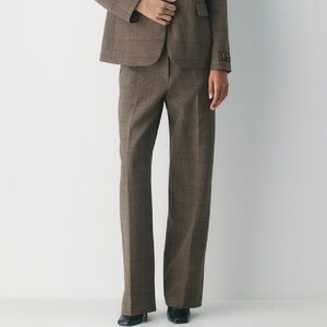 Aritzia Wilfred Ensemble Pant Brown Plaid